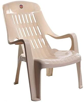 Cello Comfort Relaxing Plastic Chair | Cello Chair | Plastic Chair | Beige Colour | Comfort Chair | Chairs (Set of 2)