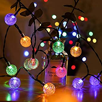 PESCA 25 LED Crystal Bubble Ball String Fairy Lights for Decoration Diwali Christmas Xmas Light for Diwali Home Decorations Lighting (Multicolour, 4 Meter)
