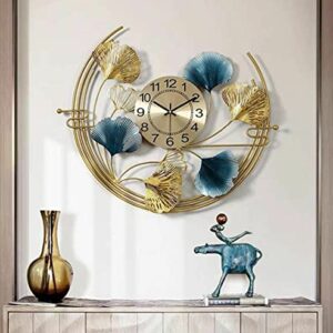 Home and Bazaar Welson Time Floral Decorative Iron Metal Hanging Wall Clock for Farm House / Living Room / Bedroom / Hall / Dining Hall - (20 x 1 x 20 Inch)