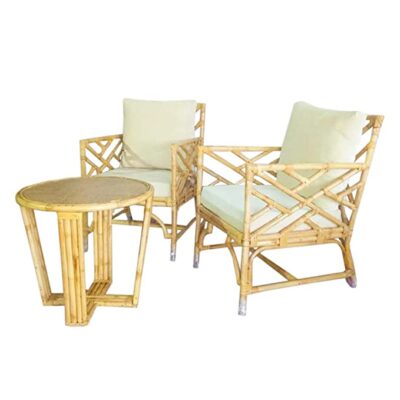 IRA Furniture Wooden Arm Chair for Living Room | Armchair for Outdoor & Balcony | Cane Wood, Light Brown