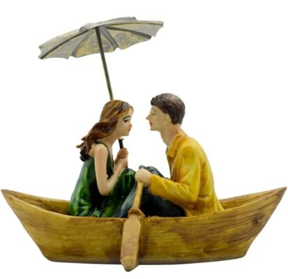 Romantic Love Boat Couple with Umbrella Gift Decorative Showpiece Valentine Day Wedding Anniversary