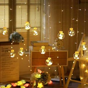 Gesto 8 Feet 12 Wishball LED Curtain String Lights Window Curtain Led Lights for Decoration with 8 Flashing Modes for Home Decoration,Christmas,Diwali Decoration