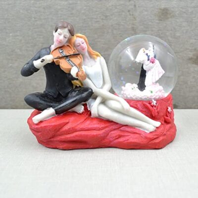 CraftVatika Love Couple Showpiece with Lighting, Love Couple Statue Gift for Wife Husband Girlfriend Boyfriend, Miniature Showpiece for Anniversary Wedding Valentine Day (Red)