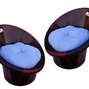 ANJWAR Tub Chairs | ARM Chairs | Chairs for Home, Living Room/Indoor and Outdoor Chairs with Complimentary Cushions Set of 02 (Rosewood)