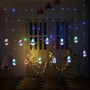 Natchcart Led 3M 12 Balls Curtain String Lights with 8 Flashing Modes for Diwali, Home Decoration, Christmas, Wedding, Party, Home, Patio, Lawn (Ball-Multi)