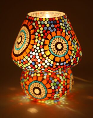 Glass Table Lamp, Multicolor