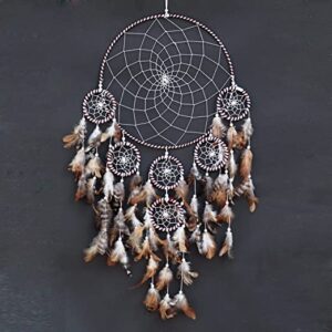 RPH Handicrafts Dreamcatcher ~ Dream Catcher Big Size for Bedroom Wall Hanging | Home décor and Gift Item 65x30 cm (Big Natural)