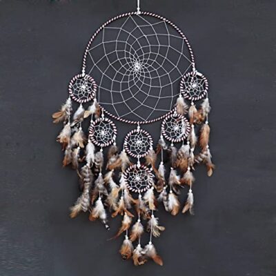 RPH Handicrafts Dreamcatcher ~ Dream Catcher Big Size for Bedroom Wall Hanging | Home décor and Gift Item 65x30 cm (Big Natural)