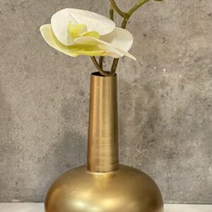 Urban Born Metal Flower vase for Home Decor and Living Room Vintage Decor Antique Decor for Home décor (17 x 17 x 21 cm) VS0014 (Shinny Gold)