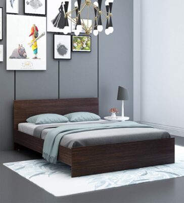 Aaron Queen Size Bed In Choco Walnut Finish