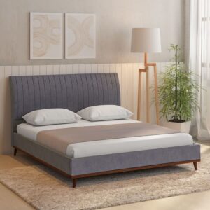 Alonso Upholstered Queen Size Bed in Dark Grey Colour