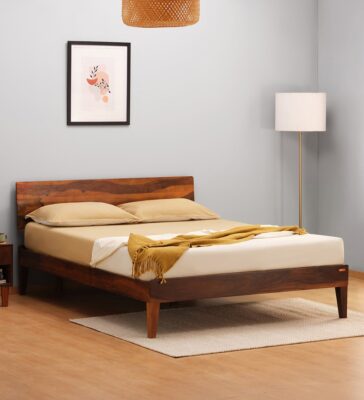 Bed G Queen Size bed In Honey Brown Colour