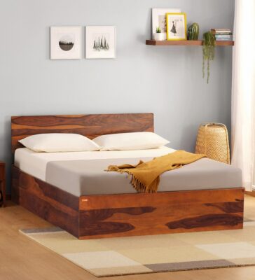 Bed GS Queen Size bed In Honey Brown Colour