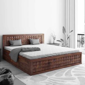 Dreamer King Size Bed With Drawer Storage In Teak Finish