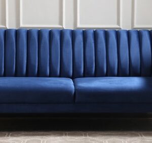 Fidel 3 Seater Velvet Sofa In Royal Blue Colour
