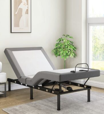 Hi-Tech Matrix Smart Adjustable Single Bed in White and Grey Colour with Wireless Remote Control