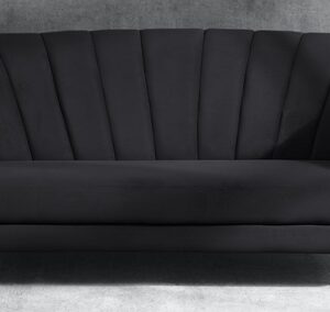 Kaylee 3 Seater Velvet Sofa In Charcoal Grey Colour