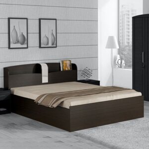 Kosmo Imperial Queen Size Bed with Drawer Storage in Natural Wenge Finish