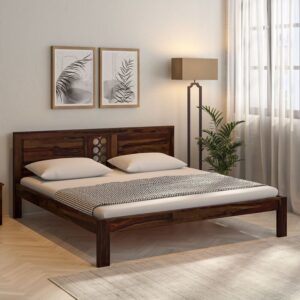 Lorenzo Solid Wood King Size Bed In Provincial Teak Finish