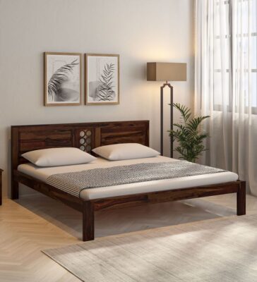 Lorenzo Solid Wood King Size Bed In Provincial Teak Finish
