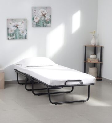 Metallika Istanbul Folding Bed with Mattress in Black Colour