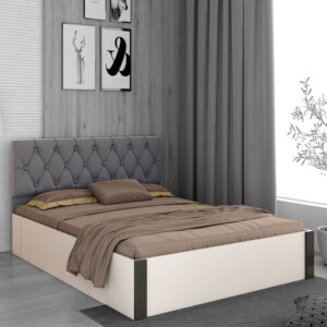 Orbit King Size Bed With Hydraulic Storage in Frosty White Finish