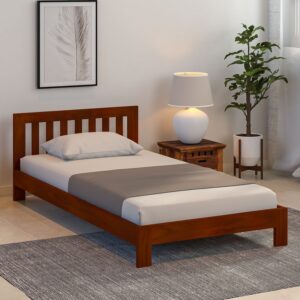 Orian Solid Wood Single Bed In Honey Oak Finish