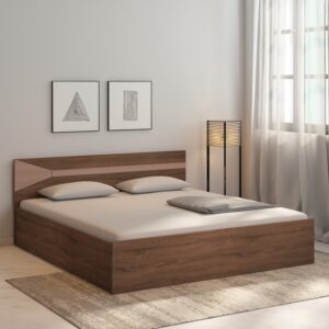 Tenchi King Size Bed In Walnut Finish